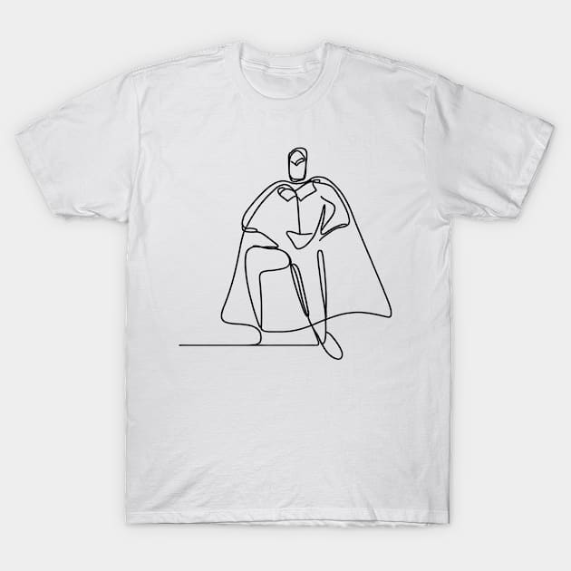 Minimalist line art Superhero Silhouette | Character 1 T-Shirt by Jumitu-Art